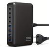 Kitbox Caricatore USB C GaN Fast Charger totale 200W 8-Port Presa USB Adattatore, Caricabatterie Rapido PD PPS da 65 W per Mac, iPad, iPhone 16/15/14/13 Pro max, Samsung Galaxy S25 ultra,Pixel ecc