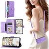 SEHEYA Cover Libro per Oppo A9 2020 / Oppo A5 2020 / A11 4G Custodia Cordino Tracolla Regolabile in Pelle PU con Cerniera e Slot Schede Chiusura Magnetica Case Portafoglio Donna, Viola