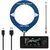 GBKDQQ SI4732 - Radio tascabile 0,5 - 108 MHz: radio tascabile con display a colori IPS da 1,9, ricevitore a banda piena per AM, FM, LSB, trasmissione USB, batteria da 800 mAh (anello blu)