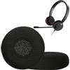 kwmobile 2x Cuscinetto Compatibile con Jabra Evolve 20 / 20se / 30 / 30II / 40/65 - Cuscinetti Sostitutivi Cuffie Headphones Over Ear in Rete Mesh - nero