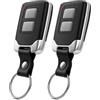 AURIVEE Telecomando Copiatore 433MHz, Pack da 2 Telecomando Universale Cancello Garage, Portata 30-70m, Codice Fisso, Custodia Metallo con Cinturino Cuoio