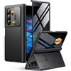 BERFY Custodia pieghevole per Samsung Galaxy Z Fold, con protezione per lo schermo della privacy, anti-spia, cavalletto nascosto, custodia per fotocamera scorrevole e protezione per cerniera, custodia