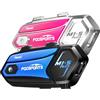 Fodsports M1-S Plus Interfono Moto, Auricolare Casco Bluetooth Coppia con Condivisione Musica, Sistema di Comunicazione Casco Fino a 10 Persone, V2.0 Interfono Casco con Audio Multitasking Cablato
