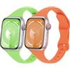 Wowstrap Cinturino per Apple Watch 40mm 41mm 38mm,Cinturini iWatch 44mm 45mm 42mm 46mm Ultra/2 49mm Donne/Uomini,Cinturino Sport in Silicone Sottile E Morbido per Apple Watch Serie10 9 8 7 6 5 4 3 SE 1/2,2PCS