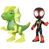 SPIDEY AND HIS AMAZING FRIENDS Hasbro Marvel Spidey e i Suoi Fantastici Amici, Dino-Web, Action Figure di Miles Spin Morales e Marvel's Electrosaurus