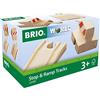 BRIO World 33385 - Set di 2 rampe e 2 paraurti, accessorio in legno per circuiti ferroviari, giocattolo per bambini e bambine a partire dai 3 anni