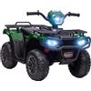 HOMCOM Quad Elettrico 12V per Bambini Auto con Luci LED MP3 Nero e Verde
