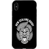 New Zealand Rugby Maori Inspired Kiwi Ha Custodia per iPhone XS Max Nuova Zelanda Rugby Maori Haka Warrior Face e Felci Argento