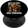 Funny Papa Bear Father Day Bathroom Toil Every Dad Needs His Throne Ours Umorismo da bagno Toiletta PopSockets PopGrip Adesivo