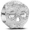 PANDORA Textured skull sterling silver mini charm