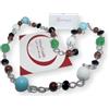 Collana donna in pietre naturali di Argento da 925 dure con Agata e turchese per