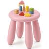 Relaxdays sgabello per bambini, altezza seduta 26 cm, leggero, stabile, facile da pulire, plastica, rosa