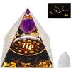 VBNZBK Piramide di Ametista, Cristalloterapia Pietre, 12 Segni Zodiacali, Piramide di Cristallo, con 1 Biglietto e 1 Sacchetto Regalo in Rete, Spirituali Decorazione Regalo per Donne Uomini(Vergine)