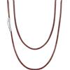 U7 Collana Uomo Caucciù Pelle Sintetica Catena Cordino Marrone 2mm 55cm