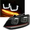 Coppia SET KIT Fari Fanali Anteriori Tuning Polo 6R 6C Neri 2009-2014 U-TYPE H7