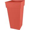 EDA - Vaso da fiori quadrato alto XXL Toscana - Volume 98 L - 43,3 x 43,3 x 80 cm - Arancione Terra battuta