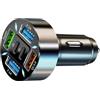JRILUO Caricatore Auto USB C 6 Porte, Adattatore Accendisigari con 2 USB-C PD, 1 Porta QC3.0, 1 Porta Super Ricarica e 2 USB-A, Caricabatterie Auto 12V-24V per Smartphone, Tablet, GPS e Dispositivi