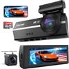 Caytail Dash Cam Auto 4K+2K - Dashcam WiFi 5GHz con Scheda 64GB, Telecamera per Auto Fronte Retro, Grandangolo 170°+120°, Visione Notturna WDR, Sensor G, Registrazione in Loop, Parcheggio 24h
