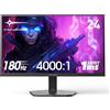 Minifire Monitor da gioco da 24 pollici, 180 Hz, 1 M, FreeSync, sRGB110% computer, HDR, FHD 1080P, inclinabile, connettori HDMI e DP, Eye Care, montaggio a parete VESA 75 x 75 (MFG24F4)