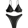 OBASDFD Bikini da donna tankini set top taglio basso con fondo spiaggia estate costume da bagno due pezzi, giallo, L