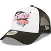 New Era USA Angeles A-Frame Adjustable Trucker Cap Schwarz Weiß gebogeener Schirm - One-Size