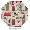 GAIREG Ombrello da viaggio antivento, piccolo e compatto, con apertura automatica, borsa portatile, ideale per donne, paesaggio di Londra e Inghilterra