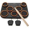 gear4music VISIONPAD-9 Batteria Elettronica Tamburo 7 Pad Mesh e Pedali Kick/Hi-Hat | Ideale per la Pratica a Domicilio, Pad Sensibili al Tocco, Pedali Kick e Hi-Hat, MIDI USB-C e Uscita Cuffie