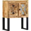 ZQQLVOO Credenza in legno di mango massiccio, 60 x 30 x 76 cm, con gambe in acciaio per interni moderni, cassettiera robusta con superficie decorativa e ampio spazio