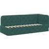 vidaXL Letto angolare verde scuro 80 x 200 cm Velluto