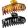 Accglory Fermagli per capelli extra large da 15,5 cm per capelli lunghi e spessi da donna, 2 conteggi neri e marroni in set antiscivolo XL Clip giganti per artigli forti clip di presa