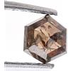 Sparkling Fancy Diamonds Diamante Naturale Sciolto 0.38ct Marrone Esagono Brillatura Step Cut 4.3mm