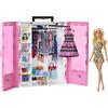 Barbie Fashionistas Armadio da Sogno - Armadio Trasportabile con Bambola - 3 Abiti - 2 Scarpe - 2 Borse - 2 Collane - Regalo per Bambini 3-8 Anni, GBK12
