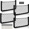 AOKITO 4 Pezzi Rete Portaoggetti Auto, Reti di Stoccaggio Elastiche, Rete Bagagliaio Tasca Organizer, con Vite Gancio, Universale Storage Mesh Net Organizers per Camper, Suv, Truck (36 x 18cm)