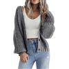 Hotouch Cardigan Donna Corto Maglia Scollo a V con Bottoni Open Front Elegante Casual Giacca da Spalla