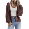 Hotouch Cardigan Donna Corto Maglia Scollo a V con Bottoni Open Front Elegante Casual Giacca da Spalla