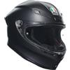 AGV - K6 S E2206 MPLK, Casco Moto Integrale Stradale Racing in Fibra Carboaramidica, Leggero, Aerodinamico, Visiera Panoramica Antigraffio, Interni Rimovibili, Predisposizione Pinlock, Nero Opaco, M