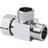 SEIWEI Componente della valvola deviatore del braccio della doccia a 3 vie, valvola del deviatore G1/2 , tradizionale braccio di doccia in metallo in ottone DEVERTER VALVOLA T-ADAPTER CONNETTORE (stile E)