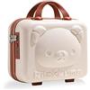 Balakaka Beauty Case da Viaggio Rigido 30x15x23 cm, Impermeabile Make up Bag con Blocco Password, 10 L Valigetta Trucchi con Cerniera Custodia Cosmetica in ABS, Beige