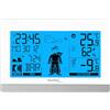 techno line Technoline WS9612 in bianco, con temperatura interna ed esterna, previsioni meteo, orologio radio