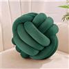 Relaxdays Cuscino decorativo annodato per divano, verde scuro | stile scandinavo, Ø 25 cm