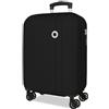 ROLL ROAD Menorca Nero Valigia da Cabina 38x55x20 cm Rigido ABS Lucchetto a Combinazione Integrato 35L 2.6kg 4 Doppie Ruote Estensibile Bagaglio a Mano
