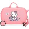 Hello Kitty Hearts & Dots, Valigia per bambini, rosa, realizzata in ABS, quattro ruote doppie a rotazione multidirezionale, chiusura a combinazione laterale, interno con due scomparti., Rosa, Valigia