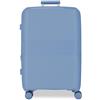MOVOM Joumma Inari Azzurro Valigia Media 49x68x27 cm Rigido Polipropilene Chiusura TSA Integrata 76L 3.5kg 4 Doppie Ruote