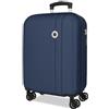 ROLL ROAD Menorca Marine Valigia da Cabina 38x55x20 cm Rigido ABS Lucchetto a Combinazione Integrato 35L 2.6kg 4 Doppie Ruote Estensibile Bagaglio a Mano