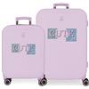 Enso Set valigie Enso Cute Girl Viola 55/70 cm ABS rigido Lucchetto TSA integrato 116L 7,54 kg 4 doppie ruote Bagaglio a mano