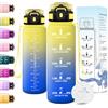Motswedi Borraccia 1 litro, con Filtro, Borraccia Motivazionale, Prova di Perdite, Senza BPA, Bottiglia Acqua, con Marcatori di Tempo, per Scuola, Palestra, Ufficio, Ciclismo, Giallo & Blu Royal