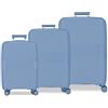 MOVOM Inari Azzurro Set di Bagagli 54x78x31 cm Rigido Polipropilene Chiusura TSA Integrata 226L 10.6kg 4 Doppie Ruote Bagaglio a Mano