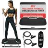 Hurtle Pedana Vibrante Dimagrante, Vibration Plate per Tonificazione e Brucia Grassi, Piastra Vibrante con Bande di Resistenza, Ruote, Telecomando e Velocità Regolabile, Allenamento Completo Casa