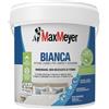 MAXMEYER Bianca Monomano BMB, Pittura per Interni Lavabile, 2 in 1 Fissativo e Pittura, Ottima Copertura, Finitura Opaca, Bianco, 4 Litri