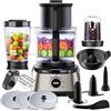 YASHE Robot da Cucina Multifunzione - Frullatore, Impastatrice, Tritatutto, Spremiagrumi, Macchina per Impastare con Ciotola da 2,5L e Caraffa Frullatore da 1,5L, 3 Velocità con Funzione Pulse